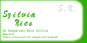 szilvia nics business card